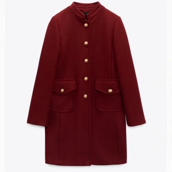 Zara Jackets Coats Zara Fitted Wool Blend Coat Reddish Nwt